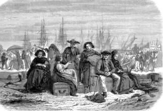 Les émigrants débarquent en Amérique