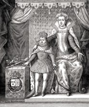 Marie de Médicis,régente et son fils Louis XIII