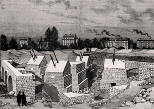 Fondations d'une pile de La Tour Eiffel-1889