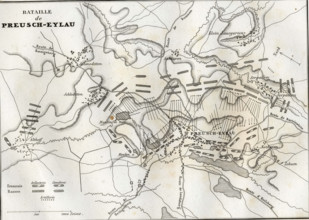 Plan de la bataille d'Eylau