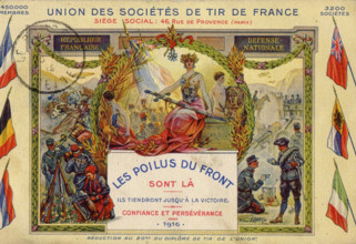 Carte postale - Union des Sociétés de Tir de France - 1916