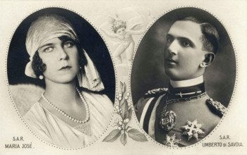 Marie-José de Belgique et Humbert II de Savoie.