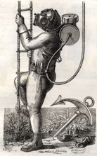 Scaphandrier au 19e siècle