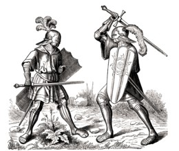 Chevaliers en armure XVème siècle