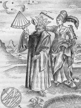 Le rgne du systme de PtolŽmŽe,(Astronomie).Dessin de 
La Margarita philosophica en 1503