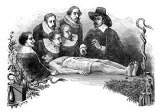 Anatomy lesson." Illustrated medecine " journal published in november 1887
by Dr. Gerard . (1887
