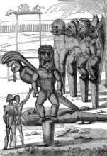 A cemetery in Kayaka Kowa, Marquesas islands. From artwork by Jules Verne
" Les voyageurs du XIX