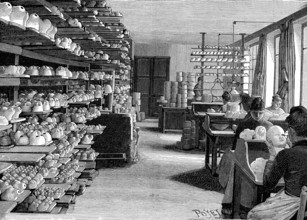 Usine de fabrication de poupées au 19e siècle
