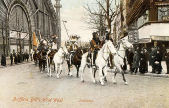 Parade of the Buffalo Bill's Wild West troupe in Paris