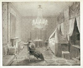 Napoleon dying in his living room on St. Helena Island