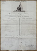 Brevet de général de division de Martin Campredon, général du Génie