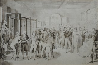 Isabey, Bonaparte visitant les ateliers de soieries de Rouen