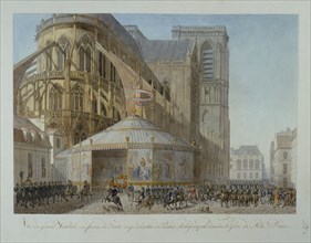 Book of the coronation by  Percier and Fontaine: The Emperor arriving at Notre-Dame
