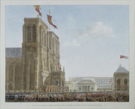 Livre du Sacre par Percier et Fontaine : Vue du parvis de Notre-Dame
