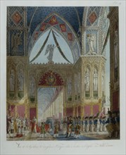 Book of the Coronation by Percier and Fontaine: 
the imperial procession entering church Notre-Dame