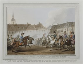 Engraving, Meeting of the emperors after Napoleon's defeat