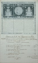 Biennais, Invoice for the Chamberlain's keys, delivered in 1806 to Prince de Talleyrand