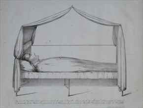 Engraving, Napoleon on his death bed