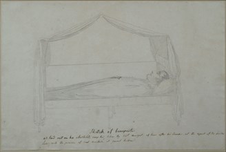 Drawing, Napoleon on his death bed