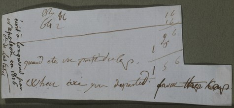 Document fragment which Count Las Cases asked Napoleon to translate during his exile on St. Helena Island