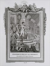 Members of the Legion of Honour taking the oath in front of the Emperor