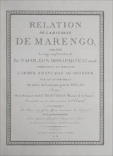 Relation de la bataille de Marengo, page de garde (1804)
