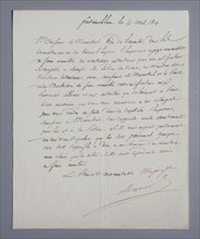 Lettre du maréchal Berthier au maréchal duc de Tarente concernant l'abdication de Napoléon