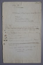 Autograph manuscript written by Napoleon I on St. Helena island (1823)