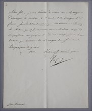 Lettre signée de l'Empereur au vice-roi d'Italie (1810)