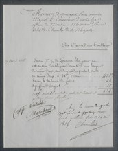 Invoice edited by Chevalier, Emperor Napoleon I's tailor (1815)