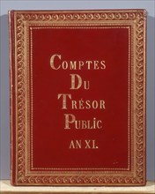 Cover, 'Accounts of the public revenue department. Year XI'