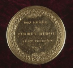 Médaille d'or (22 carats) décernée à Firmin-Didot par le 1er Consul Napoléon Bonaparte (1800)