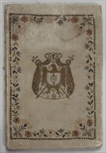 Embroidered book with Emperor Napoleon's, king of Italy, coat of arms