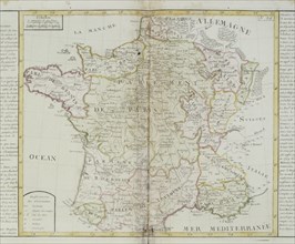 Carte de France provenant de l'Atlas de Napoléon Bonaparte