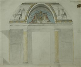 Percier, Fontaine et Gérard, Etude pour la salle du trône de Napoléon aux Tuileries