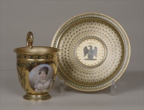 Cup with Marie-Louise's portrait and saucer with the imperial eagle