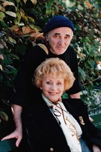 Charles Aznavour et Annie Cordy sur le tournage du téléfilm "Baldipata"