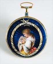 Anonyme, Pocket watch: a mother and child