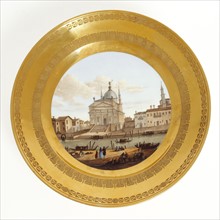 Manufacture de Dihl et Guérhard, Assiette: vue de l'Eglise du Rédempteur, située à la Giudecca, à Venise