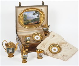 Manufacture de Sèvres, Tea set decorated with views of the outskirts of Sèvres