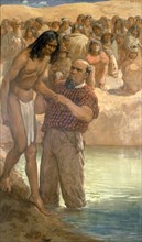 Native being baptised in Philadelphia