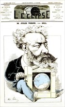 Caricature de Jules Verne par André Gill