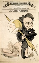 Caricature of French novelist Jules Verne