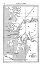 Jules Verne, "Le rayon vert" (Carte de la côte ouest de l'Ecosse)