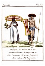A man and a woman from the Molluca islands (1816)