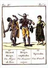 Two black hunters, A Creole woman (1816)
