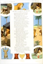 Benjamin Rabier (1906), illustration des Fables de La Fontaine : le Lion, le Loup et le Renard