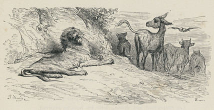 Fable "Le Lion devenu vieux"