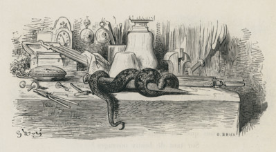 Fable of La Fontaine 'The Snake and the File'