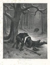 Fable of La Fontaine 'The Bear and the Two Companions'